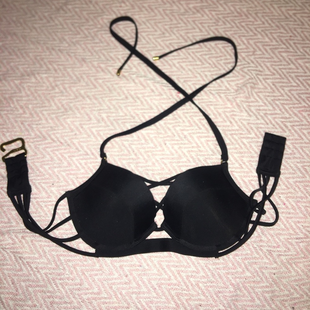 black push up bikini top